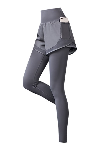 Fitness pants women's high waist fake two-piece running Yoga Pants elastic tight fitting autumn and winter wear quick drying exercise pants  SKSP024 detail view-7
